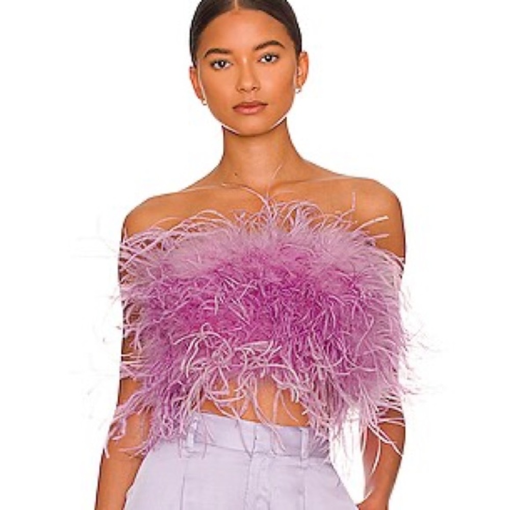 Lamarque Zania Feather Bandeau Top Lilac Size XS